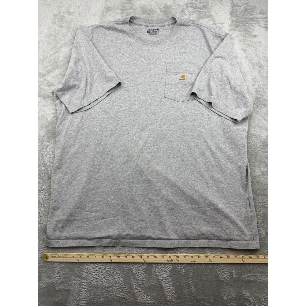 Carhartt T-Shirt Men's 3XL Gray Short Sleeve Workwear Loose Fit Neck Big & Tall - Picture 8 of 9